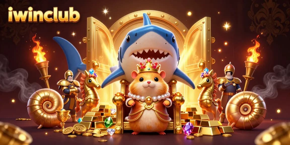 Claim your treasures at iwinclub with our golden hamster king and dazzling riches!