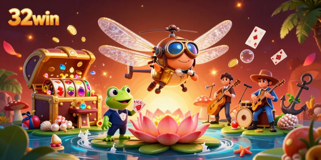 Experience thrilling action in the 32win casino with vibrant characters and dynamic game elements.
