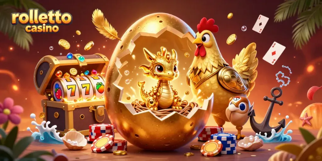 Experience engaging gaming at rolletto casino with exciting slots and a golden dragon-themed scene.