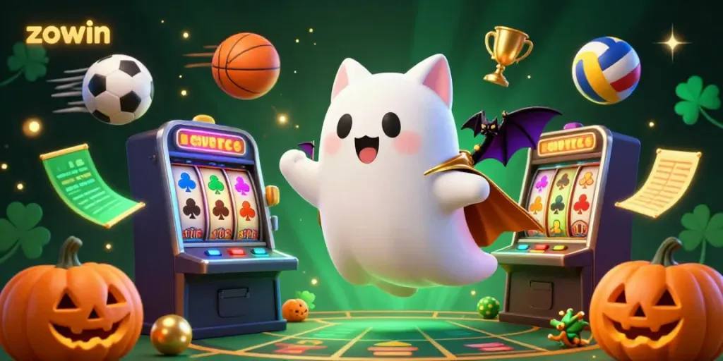 Experience thrilling jackpots and vibrant slot action with zowin in this dynamic casino scene.