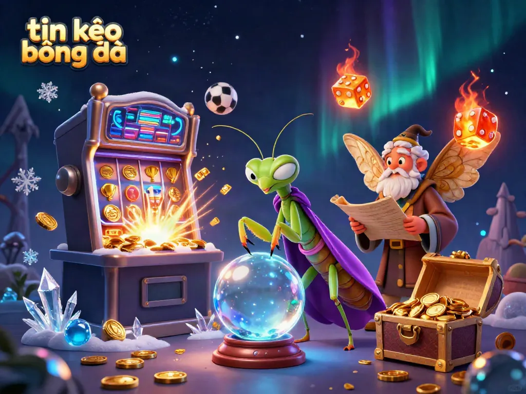 Engage with tin kèo bóng đá through an exciting scene of fortune tellers and sports betting elements.