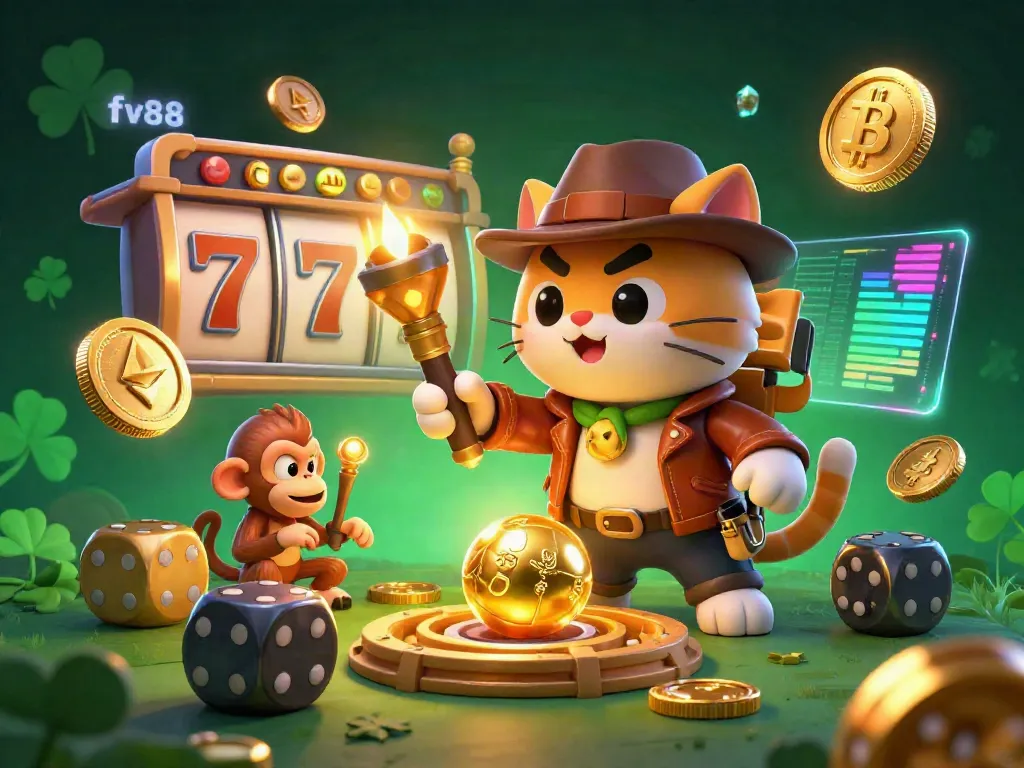 Engage with the vibrant world of fv88 as our cartoon explorer and monkey discover rare casino treasures.