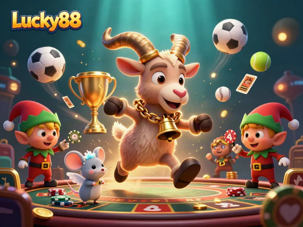 Engage with Lucky88's thrilling casino fun as Krampus and friends enjoy festive gaming antics.