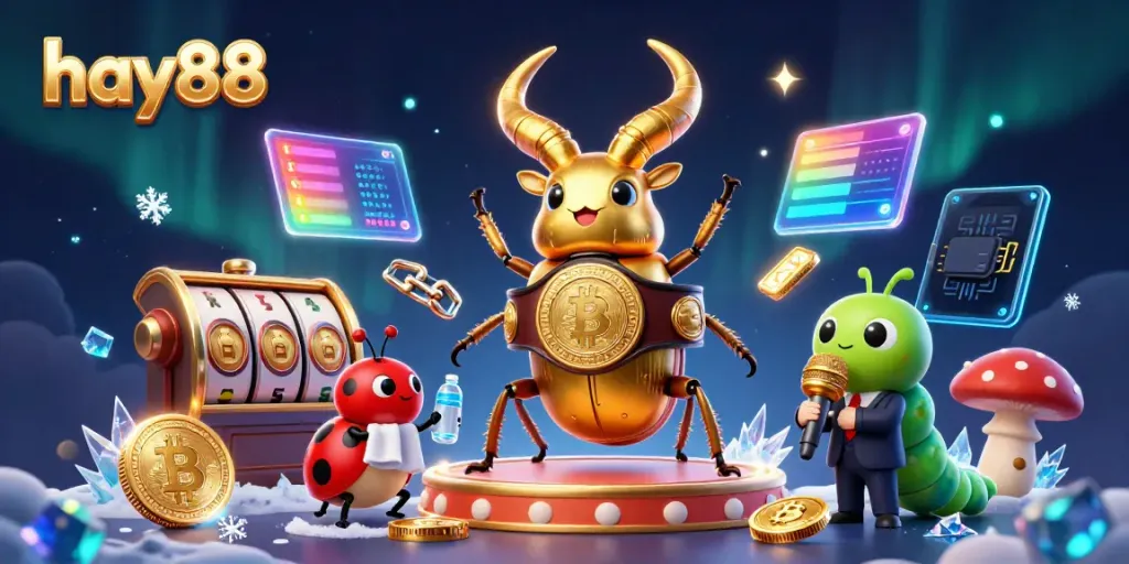 Experience the excitement of gaming at hay88 with dazzling 3D characters in a vibrant casino scene.