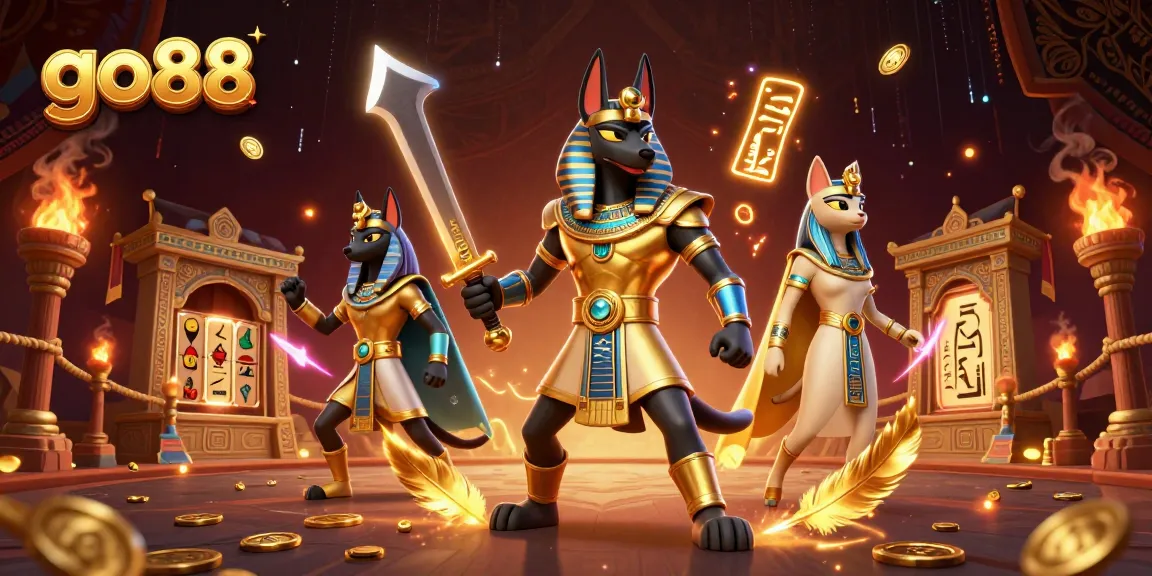 Engage with go88's immersive slot gaming experience enhanced by Anubis and Bastet.