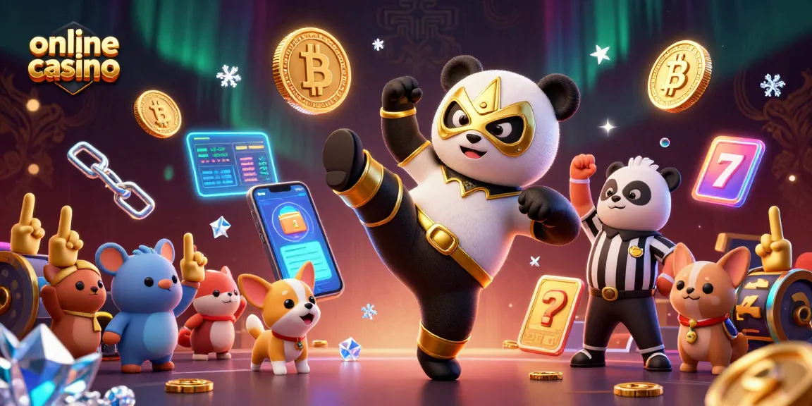 Exciting online casino scene with animated characters and vibrant crypto elements.