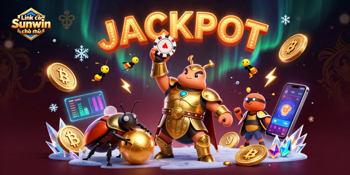 Join the winning vibe with Link vào Sunwin chính thức in this vibrant casino illustration.
