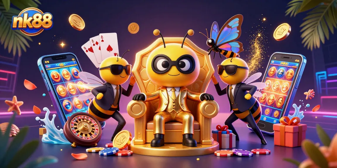 Engage with nk88's thrilling gaming experience featuring vibrant casino elements and dynamic characters.