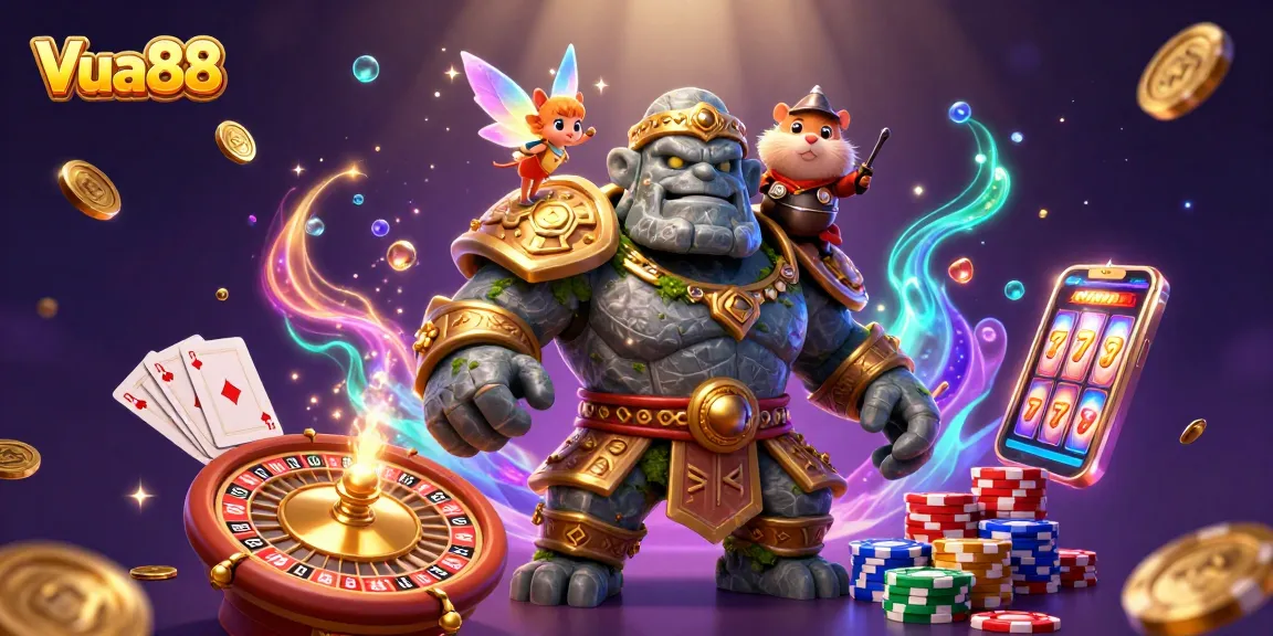Experience thrilling wins with Vua88 as the golem guardian unleashes casino magic.
